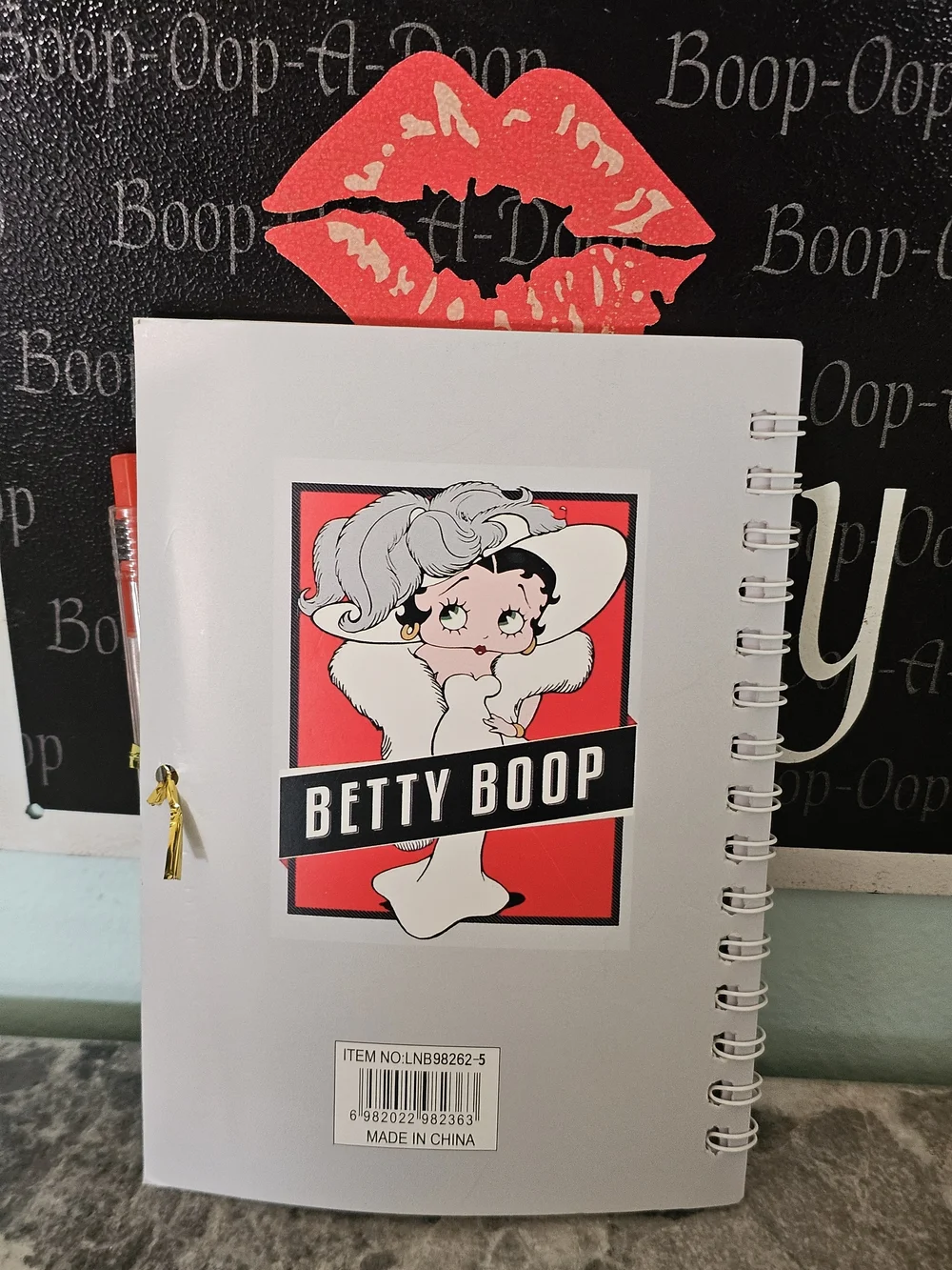 Betty Boop Red and White Spiral Notebook with Pen